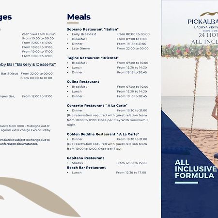 Pickalbatros Laguna Vista Aqua Park 샤름 엘 셰이크 외부 사진 Menu of the 25 Hours All Inclusive